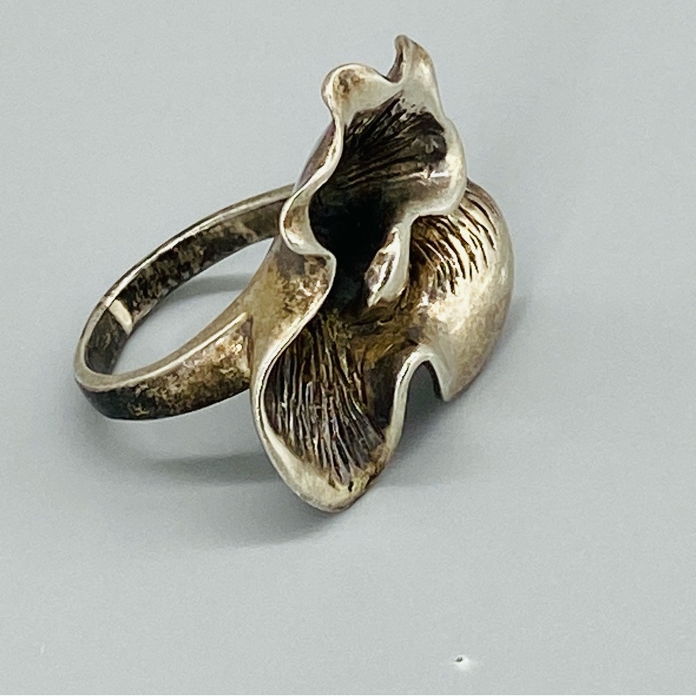 Vintage, Sterling Silver, Flower Ring, Post Modern, Handcrafted in Ukraine - Picture 9 of 16